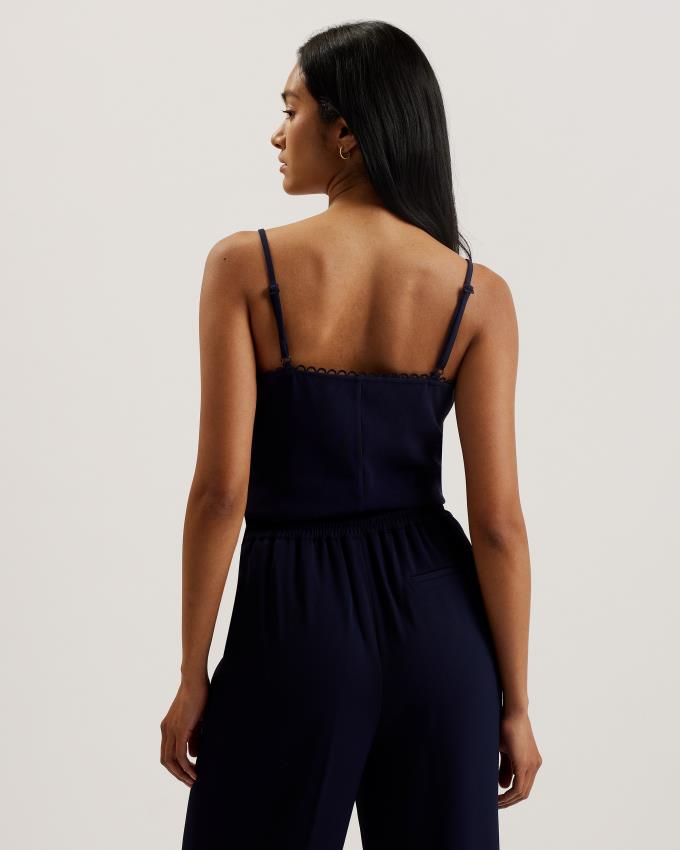 Hauts Ted Baker Strappy Cami With Looped Trims Bleu Foncé Femme | UMY-50869179